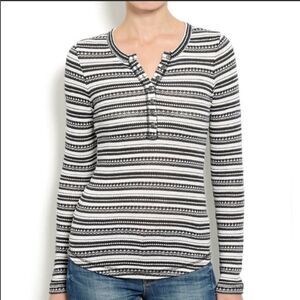 LUCKY BRAND | Chloe Thermal Top Black Ivory Medium
